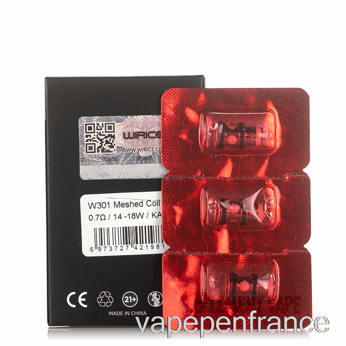 Hellvape X Wirice Bobines De Remplacement à Chargement Par Le Haut 0,7 Ohm T3-01 Bobines Maillées Stylo Vape